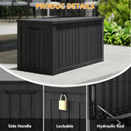 Yardgrace 270 Gallon Resin Deck Box, Waterproof Outdoor Storage Box, Lockable for Patio Furniture, Garden Tools, Pool Accessories, UV-Resistant for All Weather Use, Black