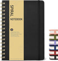Dotted Spiral Journal Notebook, A5 Hardcover Spiral Journals for Women Men, 100 GSM Dot Grid Paper Notebooks, 150 Pages Spiral Bullet Dotted Notebook for Writing Note Taking 5.75" x 8.38" Black