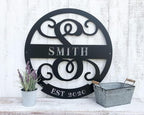 RealSteel Farmhouse Decor, Custom Metal Signs, Last Name Sign, House Warming Gifts New Home, Personalized Wedding Gift, Family Name Art, Outdoor Gardens