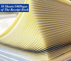 Thank You Receipt Book - 5.5" x 8.5" Cardboard 2-Part Carbonless Sales Invoice Book, 50 Sheets Invoice Pad with Cardboard for Small Business