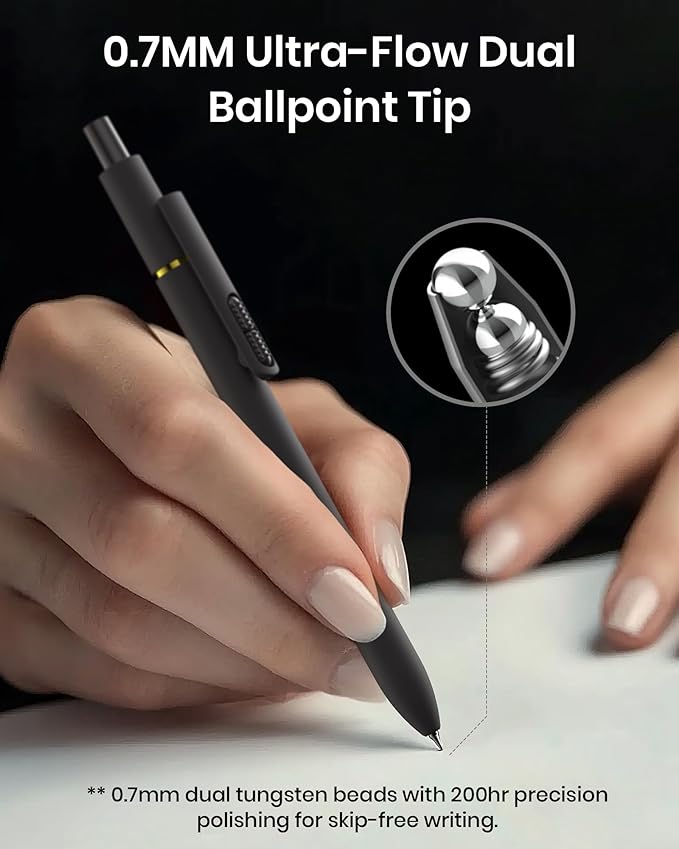 8 Pcs Gel Pens - 0.7mm Fine Point Smooth Writing Black Ink, Quick-Dry Long Lasting Fidge Pens, School & Office Supplies for Men Women (8 Count, Black Ink)