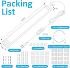 maylit Under Cabinet Lighting Plug in, 6 Pcs 14 Inch Linkable Ultra Bright LED Light Bars, Renter Friendly Lamp, Wired Indoor Lights for Kitchen Cabinet, Counter, Workbench, Desk, Shelf, Cool White