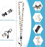ID Badge Holder with Lanyard, Autism Awareness Retractable Badge Holders Reels, Rainbow Breakaway Lanyards Keychain, Cute ID Holders for Women Teacher Nurse Nursing Doctor Student