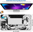 Gaming Mouse Pad, 31.5x15.7 inch Large Extended Computer Keyboard Mouse Mat, Water Resist Non-Slip Mousepad Rubber Base Long XXL Desk Mouse Pad for Gaming, Office & Home, Dragon