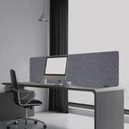 Clamp-on 60" x 24" Desk Divider Privacy Panel for Office Privacy Sound Absorbing Screen Acoustic Partition Divider Stand Up Desktop Divider Portable Cubicle Panel, Grey