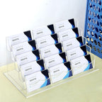 Vevitts Acrylic Business Card Holder for Desk Multiple Business Card Holders Business Card Organizer Business Card Display Rack Clear Plastic Business Card Stand for Home Office (15 Slots)