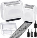 Nezyo 2 Pack Identity Protection Roller Stamp Identity Theft, Confidential, Privacy Roller Stamp Information Blocker and 4 Pack Refill Ink for ID Account Data Address Security(White)