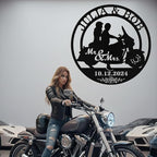 Custom Motorcycle Couple Metal Signs Personalized Couple Name Sign Motorbikes Wall Art Decor Motorcycle Sign Anniversary Day Gift Wedding Valentine's Day Gift for Couple