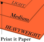 Print It - Vellum Bristol Colored Cardstock Cover Paper, 67 Lb, 8.5" X 11”, Heavyweight Colored Cardstock for Crafts, School, Invitations, And Office Use - Decoration Drawing 250/Case-Orange