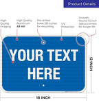 Personalized Custom Blue Background Customize for Office, Business, Workplace, Home, Airbnb, Delivery Sign, 12x18 Inches, 3M EGP Reflective .063 Aluminum, Fade Resistant, Made in USA by Sigo Signs