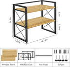 YINMIT Desktop Shelf Organizer, 2 Tier Office Shelves, Wood Desk Organizer Storage Rack and Freestanding Display Shelf for Office, Dormitory, Home (Black Wood)