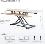 VIVO 48 inch Desk Converter, K Series, Height Adjustable Sit to Stand Riser, Dual Monitor and Laptop Workstation with Wide Keyboard Tray, Reclaimed Wood Top, Black Frame, DESK-V048KP