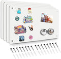 4 Pack White Magnetic Board,17.5" x 11.4" Magnet Bulletin Board to Display Magnetic Notes, Poetry, Photos, Suitable for Wall, Refrigerator, Cabinet etc, Come with 16 Plastic Anchor Bolts and Screws