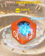 Digital Pomodoro Timer Cube 5/10/25/50min, Visual Productivity Flip Timer for Kids Classroom Desk, Custom Countdown, Silent and Sound Mode for ADHD Study Work Game Kitchen (Orange)