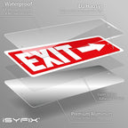 iSYFIX Exit Signs 12 Pack 12x4 Inch with Directional Right Arrows - Rust Free Aluminum, Laminated for UV, Weather, Scratch Resistance - Ideal for Offices, Schools, Theaters, Restaurants