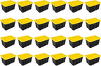 Sterilite 24-Pack Industrial Tote, Plastic Storage Container Bins with Lids, 27 Gallon - Heavy-Duty Organizing Containers for Closet, Bathroom, and Office
