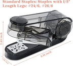 Temiary Swing-Arm Swivel Stapler with 400 Staples, 360 Degree Rotate Desktop Staplers for Booklet or Book Binding, 25 Sheet Capacity for Desk Classroom Office Supplies (Black)