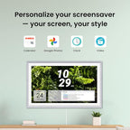 ApoloSign 21.5" Digital Calendar: Dual Mode Calendars with Google Play & Multi-calendar Sync, Electronic Planner & Chore Chart, Smart Touchscreen, Interactive Display for Family Schedules (Gray Wood, 21.5-inch)