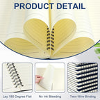 Yahenda 2 Pcs Spiral Notebook Bulk A5 Journal Lined 8.3'' x 5.5'' Writing Composition Paper Small Notepad Subject Notebook for Students Office Business Back to School Supplies (Deep Blue)