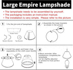 GO&SO Set of 2 Black Lamp Shade Fabric Large Lampshades,Barrel Lamp Shades 6.5 x 16.3 x 10.5 inch,Replacement Lamps Shades for Table Lamps,Floor Lamps,Spider Lamp Cover Handcrafted, Assembly Required