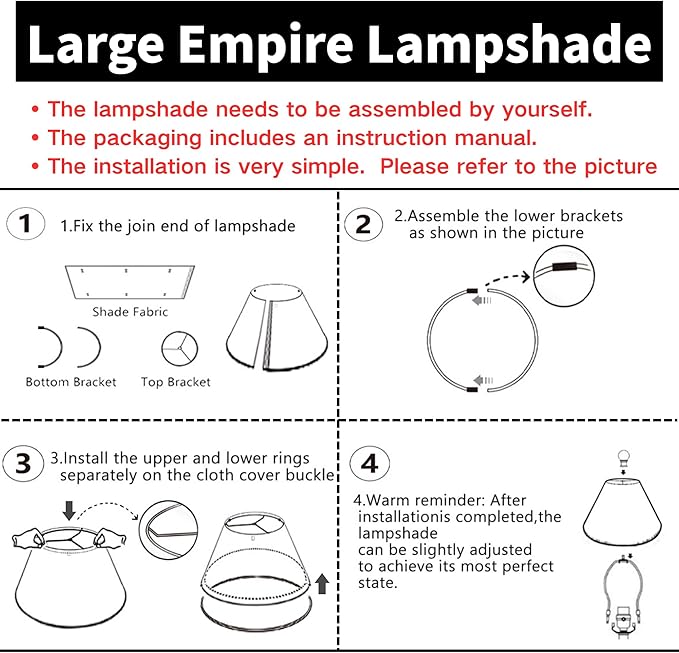 GO&SO Large Lamp Shades Set of 2 Oatmeal Beige Linen Lamp Shade, 6.5" Top x 16.3" Bottom x 10.5" Height, Replacement Lamp Shades for Table Lamps,Spider Empire Lamp Cover Handcrafted, Assembly Required