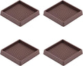 VOCOMO 3X3 Rubber Caster Cups, Non Slip Furniture Pads, Anti-Slip Furniture Gripper, Anti Skid Furnitures Feet, Anti Slide Floor Protector for Bed Couch Stoppers (Brown, 4 Pack)