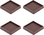 VOCOMO 3X3 Rubber Caster Cups, Non Slip Furniture Pads, Anti-Slip Furniture Gripper, Anti Skid Furnitures Feet, Anti Slide Floor Protector for Bed Couch Stoppers (Brown, 4 Pack)