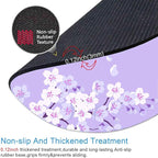 IMAYONDIA Cute Purple Mouse Pad Small, Floral Flower Round Mouse Pads, Sakura Cherry Blossom Mousepad, Aesthetic Desk Decor, Anti Slip Rubber Base Mice pad for Computer Office Girl, 7.9 x 7.9 Inch