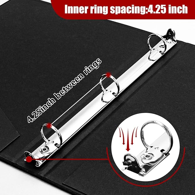 Vienrose 3 Ring Binder 1 Inch Round Rings with Linen Fabric Cover, Fits 8.5 x 11 Inch Paper, Durable Organizer for School, Office, Home, Recipes, DarkGreen
