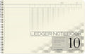 BookFactory Accounting Ledger Notebook/Large 10 Column Accounting Ledger Columnar (Ten Columns) Log Book - 17'' x 11'', 100 Pages, Wire-O Landscape Format (Made in USA)