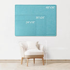 Bulletin Board, 24 x 18 inches Felt Board Decorative Pin Board, Cork Board Alternative for Wall, Foldable Self-Adhesive Vision Board Mood Board with 20 Pushpins - Turquoise Blue