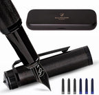 Ellington Pens Luxury Wood Fountain Pen Set – Fine Nib - Includes 6 Ink Cartridges, Wooden Pen Gift Box, Ink Converter - Wood Pen For Writing, Calligraphy, Journaling, Drawing (Ebon Elegance)