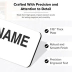 Custom Engraved Name Tags, Magnetic White Name Tags, Personalized Name Tags, 1x3 Inches, Durable Engravable Impact Material, Made in The USA by My Sign Center