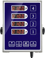 Precision Kitchen Timers for Cooking – 4 Channel Commercial Kitchen Timer Restaurant Kitchen Supplies – Stainless Steel Digital LED Chef Cooking Timer – Reminder Function, Loud Alarm, Blue