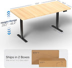 VIVO Electric 71 x 36 in Standing Desk, Memory Height Adjustment, 1B Series, Holds 220 lbs, Light Wood Top Black Frame, DESK-KIT-1B7C-36