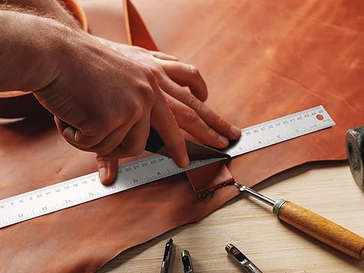 Metal Ruler with Cork Backing, 6+12+18 Inch Stainless Steel Rulers 6 Inch 12 Inch 18 inch Metal Ruler - Imperial and Metric - Non-Slip Prevent Ink Leakage - for School Office Engineering Tools
