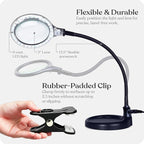 Brightech LightView Pro Flex 2 in 1 Magnifying Desk Lamp, 1.75x Light Magnifier, Adjustable Magnifying Glass with Light for Crafts, Reading, Close Work