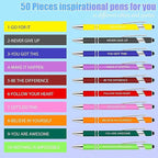 Greengines 30 Pcs Inspirational Pens - Motivational Ballpoint Pens Bulk with quotes Stylus Tip Gifts for School Coworkers Black Ink