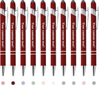 CRME Custom Pens Personalized Pen with Name Logo Engraved Metallic Customized Pen Wine Red Barrel Black Ink Click Pens Stylus Pens for Touch Screens Ideal for School Journaling Office Writing
