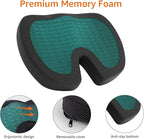 Amazon Basics Comfortable Seat Cushion for Office Chairs, Gel Enhanced Memory Foam, Black
