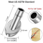 BLIKA 40 Pack 45 Degree 1/8" Angle Beveled Protector Sleeves, 45 Degree Wood Post Protector for 1/8" Stair Cable Railing, T316 Stainless Steel 45 Degree Protector Sleeves Cable Railing