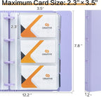 deli Business Card Holder, 180 Cards Book Portable Business Card Organizer for Men & Women, Professional Credit Cards Binder, Purple