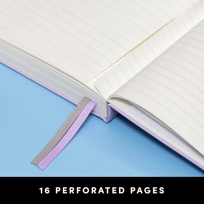 PAPERAGE Lined Journal Notebook, (Turquoise), 252 Pages, Medium 5.6 in x 8 in - 100 GSM Thick Paper – Hardcover Journaling Notebook for Work, School & Note Taking