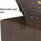 Yardgrace 180 Pro Gallon Deck Box,Outdoor Storage Box Lockable,Waterproof for Patio Furniture, Garden Tools, Pool Accessories, Package Delivery Boxes For Outside, Brown