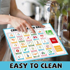 6Pcs Communication Board for Non Verbal Adults Picture Symbol Communication Cards Speech Therapy Tools for Autism Toddlers Kids Aphasia Stroke Patients Hospital Care Home Use Talking Placemats