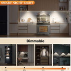 Warm Color LED Closet Lights Motion Sensor Step Light, USB Rechargeable Battery Operated Puck Lights, Dimmable Under Cabinet Counter Lighting for Wardrobe Kitchen (3 Pack)