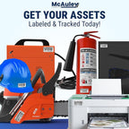 McAuley Labels Custom Asset Tags for Equipment – Numbered, Permanent, Adhesive, Metalized Silver Polyester - ID Label - 1.5x0.75 Inches