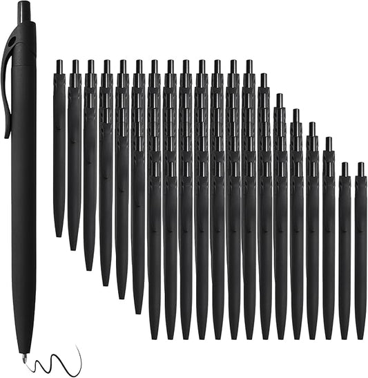 BallPoint Pens, 100 Pack (BLACK Ink),Bulk Pens, Black Barrel,Click Pens for Office Home and School, Retractable Ballpoint Pens, Medium Point, 1.00MM (Black)