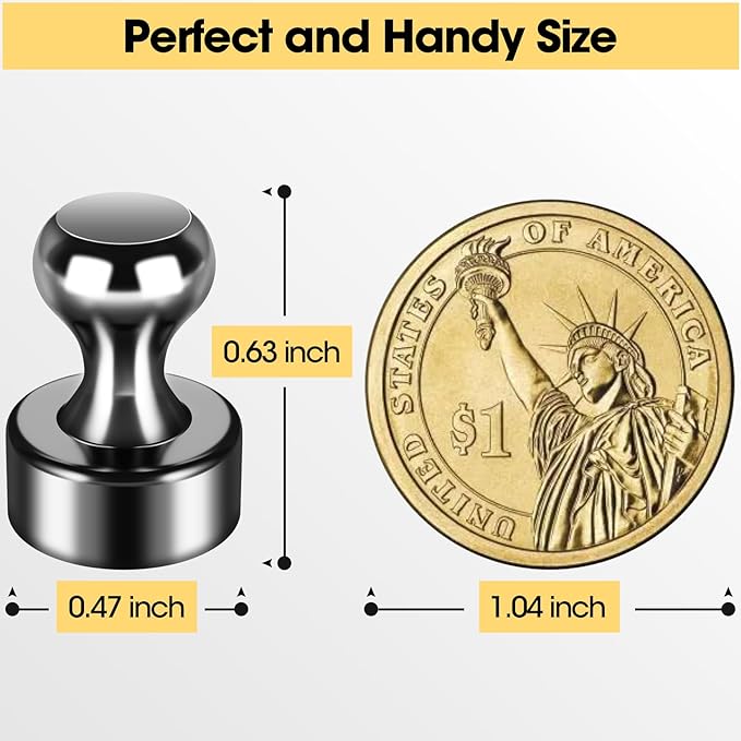 60 Pack Fridge Magnets - Whiteboard Push Pins, Small Neodymium Refrigerator Magnets, Cute Adult Magnets for Office, Kitchen, School, Locker, Map