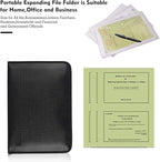 Expanding File Folder Important Document Organizer Fireproof & Waterproof Document Bag with A4 Size 3 Pockets Zipper Closure Non-Itchy Silicone Coated Portable Filing Wallet Pouch(14.3inx9.8inx1.6in)